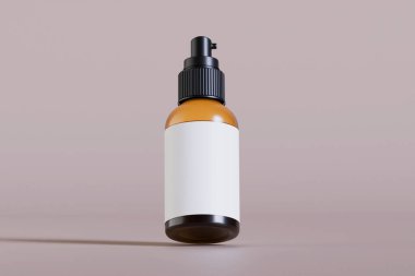 Siyah kapaklı gerçekçi kozmetik şişesi.