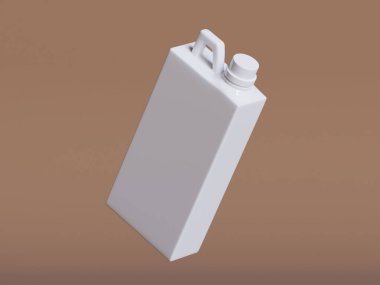 Beyaz plastik kutu 3D resimleme arkaplan rengi