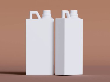 Beyaz plastik kutu 3D resimleme arkaplan rengi