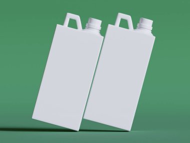 Beyaz plastik kutu 3D resimleme arkaplan rengi