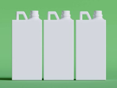 Beyaz plastik kutu 3D resimleme arkaplan rengi