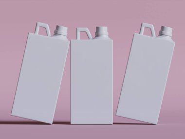 Beyaz plastik kutu 3D resimleme arkaplan rengi