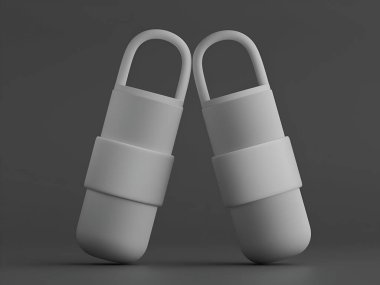 Yalıtılmış şişe ya da bardak suyu izole edilmiş arka plan