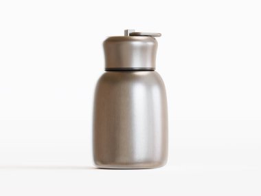 Yalıtılmış şişe ya da bardak suyu izole edilmiş arka plan