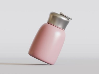 Yalıtılmış şişe ya da bardak suyu izole edilmiş arka plan