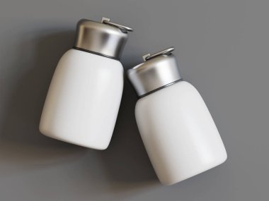 Yalıtılmış şişe ya da bardak suyu izole edilmiş arka plan