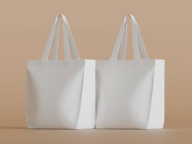 Totebag beyaz renk 3D resimleme