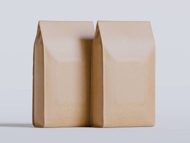 Gerçekçi kahve kesesi kahverengi 3D görüntüleme