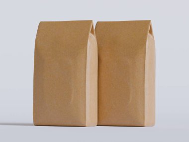 Gerçekçi kahve kesesi kahverengi 3D görüntüleme