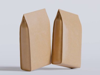 Gerçekçi kahve kesesi kahverengi 3D görüntüleme