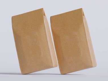 Gerçekçi kahve kesesi kahverengi 3D görüntüleme