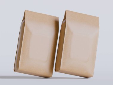 Gerçekçi kahve kesesi kahverengi 3D görüntüleme