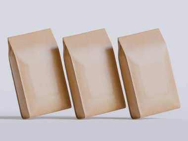 Gerçekçi kahve kesesi kahverengi 3D görüntüleme