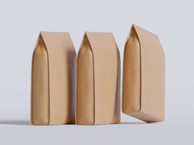 Gerçekçi kahve kesesi kahverengi 3D görüntüleme