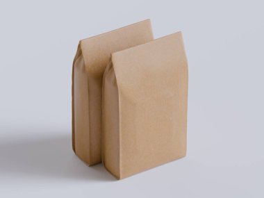 Gerçekçi kahve kesesi kahverengi 3D görüntüleme