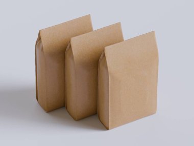 Gerçekçi kahve kesesi kahverengi 3D görüntüleme