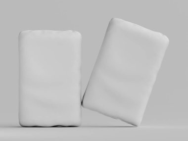 Gri arkaplanda çimento ambalajı