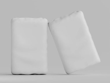 Gri arkaplanda çimento ambalajı