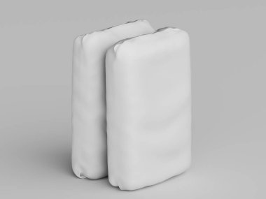 Gri arkaplanda çimento ambalajı