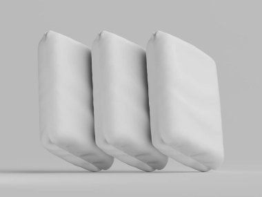 Gri arkaplanda çimento ambalajı