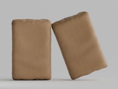 Gri arkaplanda çimento ambalajı