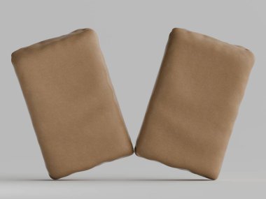 Gri arkaplanda çimento ambalajı