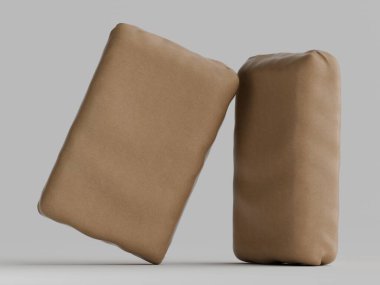 Gri arkaplanda çimento ambalajı