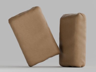 Gri arkaplanda çimento ambalajı