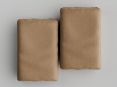 Gri arkaplanda çimento ambalajı