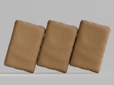 Gri arkaplanda çimento ambalajı