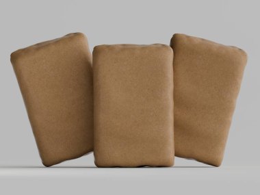 Gri arkaplanda çimento ambalajı