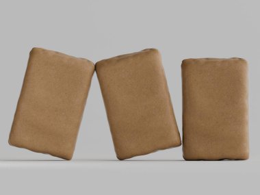 Gri arkaplanda çimento ambalajı