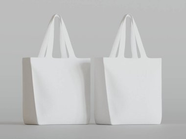 Totebag beyaz renk 3D resimleme