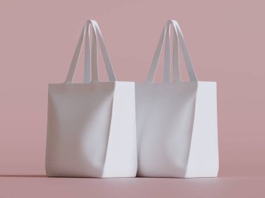 Totebag beyaz renk 3D resimleme