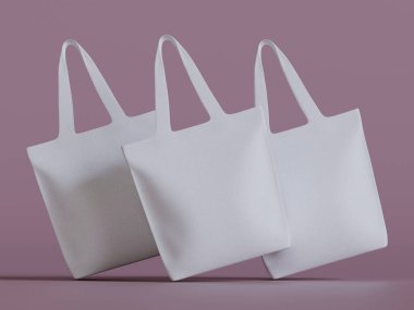 Totebag beyaz renk 3D resimleme