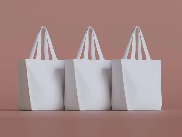 Totebag beyaz renk 3D resimleme