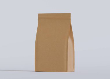 Model koleksiyonu için Kese Paketi Gri bg üzerinde beyaz renk 3B Renk Çizim illüstrasyonuName