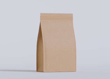 Model koleksiyonu için Kese Paketi Gri bg üzerinde beyaz renk 3B Renk Çizim illüstrasyonuName