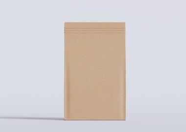 Model koleksiyonu için Kese Paketi Gri bg üzerinde beyaz renk 3B Renk Çizim illüstrasyonuName