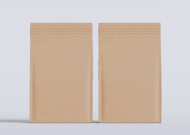 Model koleksiyonu için Kese Paketi Gri bg üzerinde beyaz renk 3B Renk Çizim illüstrasyonuName