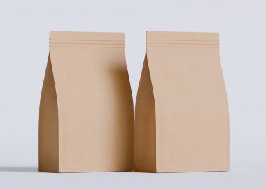 Model koleksiyonu için Kese Paketi Gri bg üzerinde beyaz renk 3B Renk Çizim illüstrasyonuName