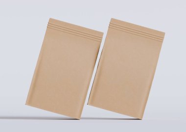 Model koleksiyonu için Kese Paketi Gri bg üzerinde beyaz renk 3B Renk Çizim illüstrasyonuName