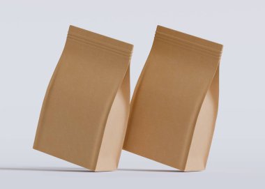 Model koleksiyonu için Kese Paketi Gri bg üzerinde beyaz renk 3B Renk Çizim illüstrasyonuName