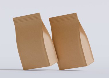 Model koleksiyonu için Kese Paketi Gri bg üzerinde beyaz renk 3B Renk Çizim illüstrasyonuName