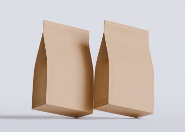 Model koleksiyonu için Kese Paketi Gri bg üzerinde beyaz renk 3B Renk Çizim illüstrasyonuName