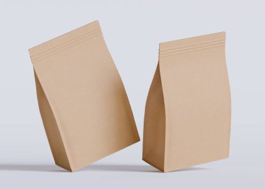 Model koleksiyonu için Kese Paketi Gri bg üzerinde beyaz renk 3B Renk Çizim illüstrasyonuName