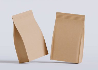 Model koleksiyonu için Kese Paketi Gri bg üzerinde beyaz renk 3B Renk Çizim illüstrasyonuName