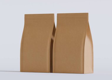 Model koleksiyonu için Kese Paketi Gri bg üzerinde beyaz renk 3B Renk Çizim illüstrasyonuName