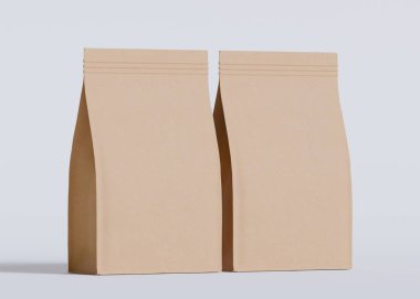 Model koleksiyonu için Kese Paketi Gri bg üzerinde beyaz renk 3B Renk Çizim illüstrasyonuName