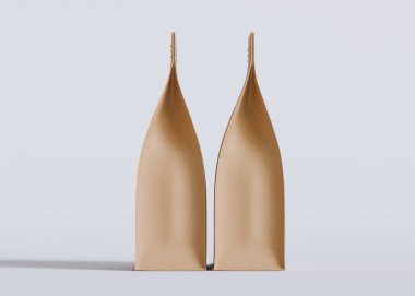 Model koleksiyonu için Kese Paketi Gri bg üzerinde beyaz renk 3B Renk Çizim illüstrasyonuName